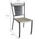 Lot de 6 chaises a manger de jardin - Style zellige - Acier thermolaqué + Textilene  - 50 x 59 x 91 cm