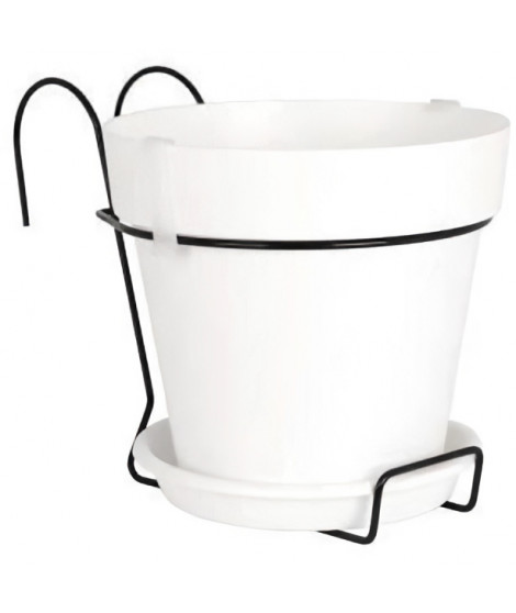 ARTEVASI Pot de fleurs Capri pour balcon - 4 L - 20 x 20 x 18,9 cm - Blanc