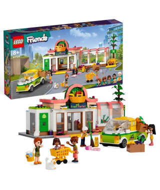 LEGO Friends 41729 L'Épicerie Biologique, Jouet Supermarché, avec Camion & Mini-Poupées