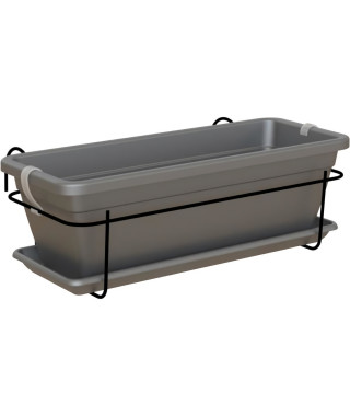 ARTEVASI - Kit balcon Jardiniere venezia 50cm anthracite 50 x 19,5 x h16,3 cm - 1,13l