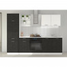 Cuisine complete PREGO - L 270 cm - Plan de travail 210 cm inclus - Gris Chromix