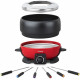 Appareil a fondue électrique rouge et noir - HKoeNIG ALP1800 - 6 personnes - 2L - 800W - Thermostat réglable