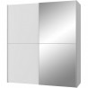 Armoire 2 portes coulissantes + miroir - Panneaux de particules - Blanc mat - L 170,3 x P 61,2 x H 190,5 cm - ULOS