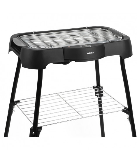 WEASY GBE42 Grill BBQ électrique a poser ou sur pieds-41,5x24cm-Température réglable-2000W -Plateau amovible-Pieds anti-dérap…