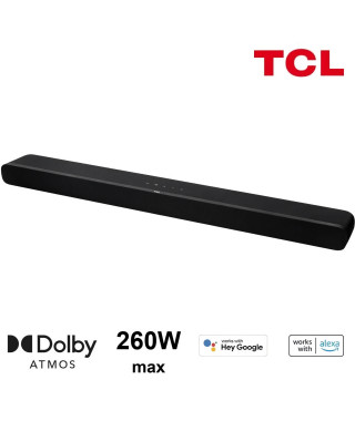 TCL TS8211 - Barre de son Dolby Atmos 2.1 avec caissons de basse intégrés - 260W - HDMI - Chromecast intégré - Compatible Alexa