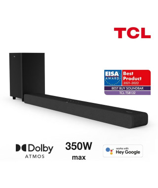 TCL TS8132 Barre de son avec caisson de basses sans fil - Dolby Atmos 3.1.2 - 350W -Chromecast intégré-Compatible Apple AirPl…