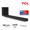 TCL TS8132 Barre de son avec caisson de basses sans fil - Dolby Atmos 3.1.2 - 350W -Chromecast intégré-Compatible Apple AirPl…