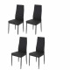 Lot de 4 chaises - Simili noir - L 42 x P 49 x H 97 cm - JIM