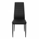 Lot de 4 chaises - Simili noir - L 42 x P 49 x H 97 cm - JIM