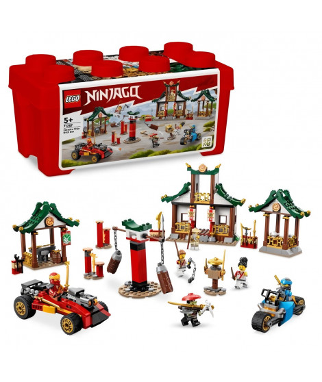 LEGO NINJAGO 71787 La Boîte de Briques Créatives Ninja, Jouet Rangement, Voiture et Moto