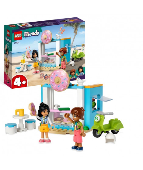 LEGO Friends 41723 La Boutique de Donuts, Jouet Enfants 4 Ans, Mini-Poupées Liane et Léo