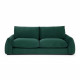 Canapé fixe 3 places TYFA - Velours vert bouteille - L 231 x P 102 x H 78 cm - HEXAGONE