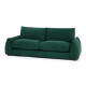 Canapé fixe 3 places TYFA - Velours vert bouteille - L 231 x P 102 x H 78 cm - HEXAGONE