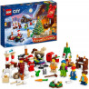 Calendrier de l'Avent LEGO City 60352 - Figurine Pere Noël - Cadeau pour Enfants