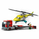 LEGO 60343 City Great Vehicles Le Transport de L'Hélicoptere de Secours, Camion Jouet Cadeau pour les Enfants des 5 Ans