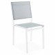 Lot de 4 chaises de jardin en aluminium assise textilene  - 48 x 56 x 87 cm - Blanc