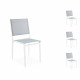 Lot de 4 chaises de jardin en aluminium assise textilene  - 48 x 56 x 87 cm - Blanc