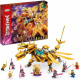 LEGO 71774 NINJAGO L'Ultra Dragon d'Or de Lloyd, Figurine Ninja Inédites Cole, Zane, Kai et Jay, Jouet de Dragon, Enfants 9 Ans