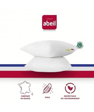 ABEIL Lot de 2 Oreillers Bio Confort - 60 x 60 cm - Blanc