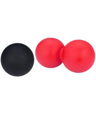 Set de balles de massage Lacrosse AVENTO - Noir et rose - 100% gel silicone - Diametre 6,2 cm