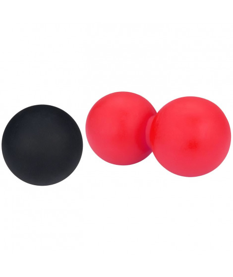 Set de balles de massage Lacrosse AVENTO - Noir et rose - 100% gel silicone - Diametre 6,2 cm