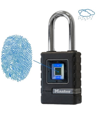 MASTER LOCK Cadenas Biométrique Haute Securité [Etanche] [Empreinte Digitale et Code Directionnel de Secours] 4901EURDLHCC