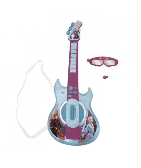 Guitare Électronique Lumineuse avec lunettes équipées d'un micro Reine des Neiges