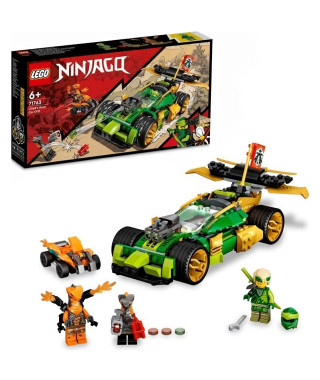 LEGO 71763 NINJAGO La Voiture De Course De Lloyd - Évolution, Jouet de Voiture, avec Figurines Ninja et Guerriers, Enfants 6 Ans