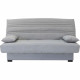 Banquette clic clac 3 places - Matelas 17 cm - Tissu gris clair - L199 x P96 x H103 cm - CHLoe