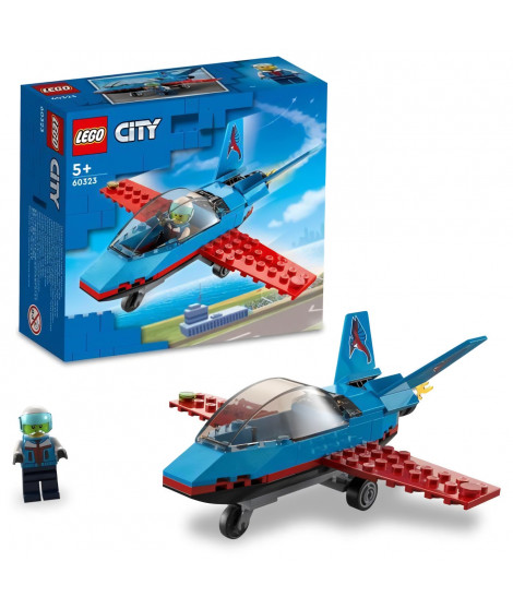 LEGO 60323 City Great Vehicles L'Avion de Voltige, Idées de Cadeau Jouet pour Enfants des 5 Ans avec Minifigure Pilote