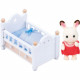 Figurines miniatures - SYLVANIAN FAMILIES - 5017 - Le bébé Lapin Chocolat et lit
