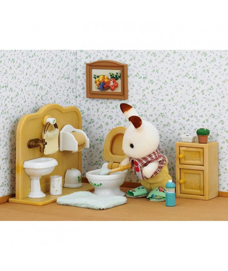 SYLVANIAN FAMILIES - 5015 - Le frere lapin chocolat et toilettes - Le village