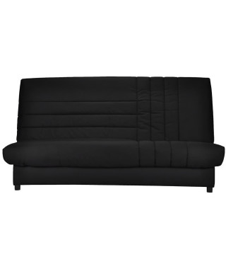 COMFORT BULTEX Banquette clic-clac 3 places -Tissu noir - Made in France - L 192 x P 95 cm - BEIJA