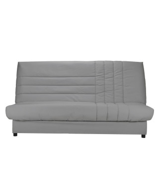 COMFORT BULTEX Banquette clic-clac 3 places - Tissu gris - Made in France - L 192 x P 95 cm - BEIJA