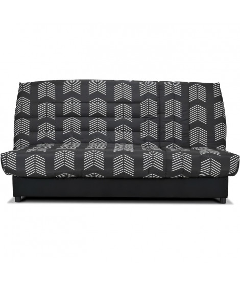 Banquette Clic-clac Beija - Tissu chevrons A111 - Couchage 128 x 188 x 14 cm - B