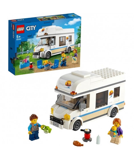 LEGO City 60283 Le Camping-Car de Vacances, Jouet pour Enfants 5 Ans, Foret LEGO, Véhicule, Camping, Jeu de Voyage