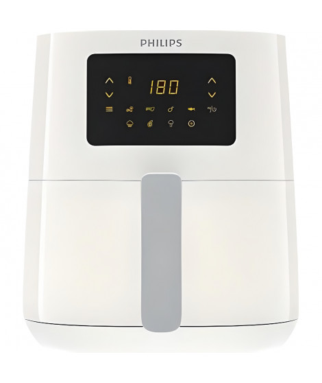 PHILIPS Airfryer Essential Compact Digital HD9252/00, Friteuse sans huile, 0,8kg, Technologie Rapid Air, 7 préréglages, Blanc