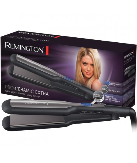 Remington S5525 Fer a Lisser, Lisseur Plaques Flottantes XL Advanced Ceramic, Température Modulable, Lissage Facile