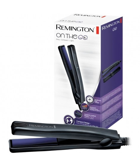 Remington S2880 Fer a Lisser Mini Lisseur de Voyage Advanced Ceramic On The Go, Taille Ultra Compacte