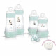 MAM Coffret Naissance Nature - Aqua - 4 Biberons + 1 Sucette + 1 Boite Doseuse