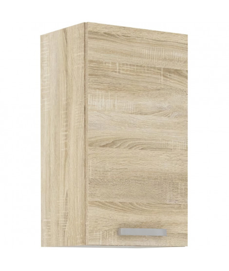 Meuble haut 1 porte battante - Décor chene sonoma - L 40 x P 31,6 x 72 cm - LASSEN