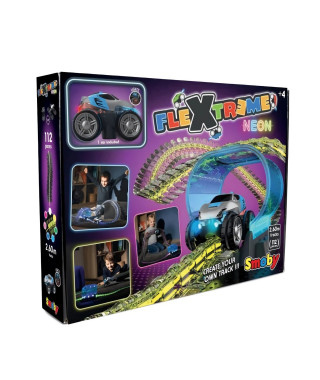 Flextreme neon set - Compatible avec tous les accessoires Flextreme -  Inclus : 1 voiture + piles - des 4 ans