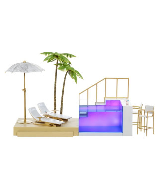 Rainbow High - Coffret de Jeux et Accessoires - Beach Club et Piscine Lumineuse