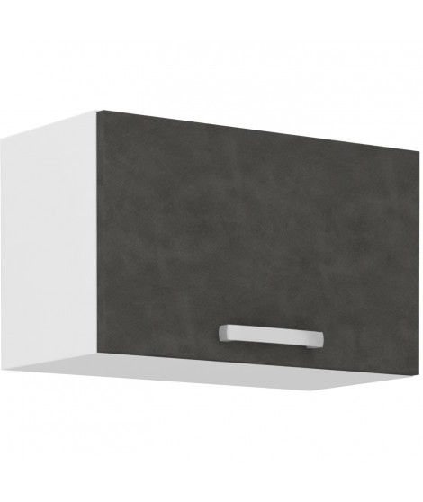 Meuble hotte porte basculante - Gris mat - L 60 x 31,6 x H 36 cm - LASSEN