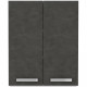 Meuble haut portes battantes - Gris mat - L 60 cm x P 31,6 x H 72 cm - LASSEN