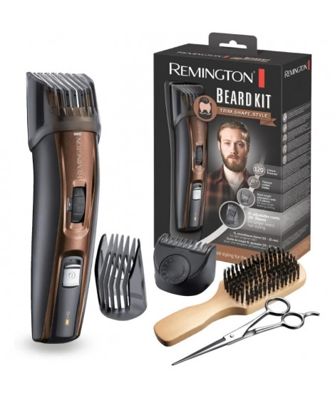 Remington MB4046 Coffret Rasage, Tondeuse Barbe Beard Kit, Lames Titanium Auto-Affûtées, Sabots Ajustables, Batterie Lithium