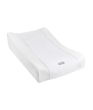 BEABA, Housse pour Matelas a Langer Sofalange, 100% Coton Nid d'abeille, Eponge Moelleuse - Blanc