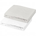 LOT 2 DRAPS HOUSSE JERSEY 60X120CM BLANC/PERLE