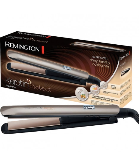 Remington S8540 Fer a lisser, Lisseur Keratin Protect, Plaques Flottantes Advanced Ceramic, Soin Kératine Huile d'Amande