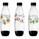 SODASTREAM Pack de 3 bouteilles de gazéification grand modele - Motif de bouteilles aléatoires